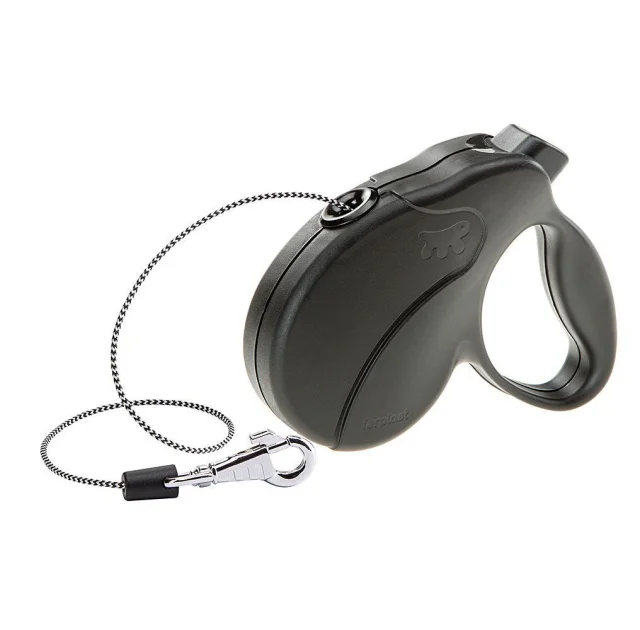 Поводок-рулетка для собак до 12 кг Ferplast Amigo Easy Mini Cord Nero cо шнуром, чорний, 3 м