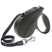 Поводок-рулетка для собак до 15 кг Ferplast Amigo Easy S Tape Nero c стрічкою, чорний, 5 м