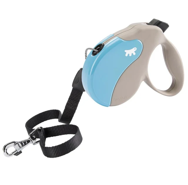 Поводок-рулетка Ferplast Amigo L Cord Beige-Blue Lead для собак c тонким шнуром, 16x3,8x15 см
