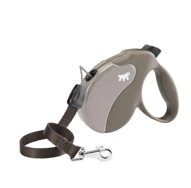 Поводок-рулетка Ferplast Amigo Long Cord Dove-Grey для собак cо шнуром, 15x3,6x14 см