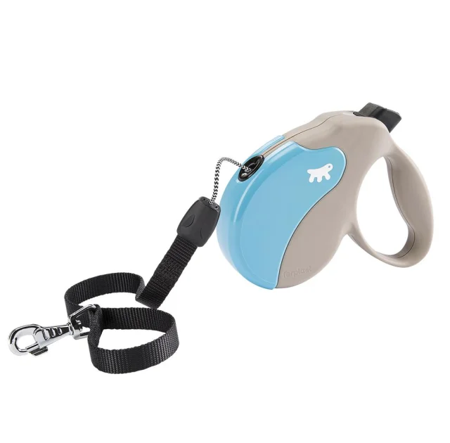 Поводок-рулетка Ferplast Amigo M Cord Beige-Blue Lead для собак cо шнуром, бежево-блакитний, 15x3,6x14 см