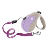 Поводок-рулетка Ferplast Amigo M Cord Beige-Purple Lead для собак cо шнуром, бежево-фиолетовый, 15x3,6x14 см