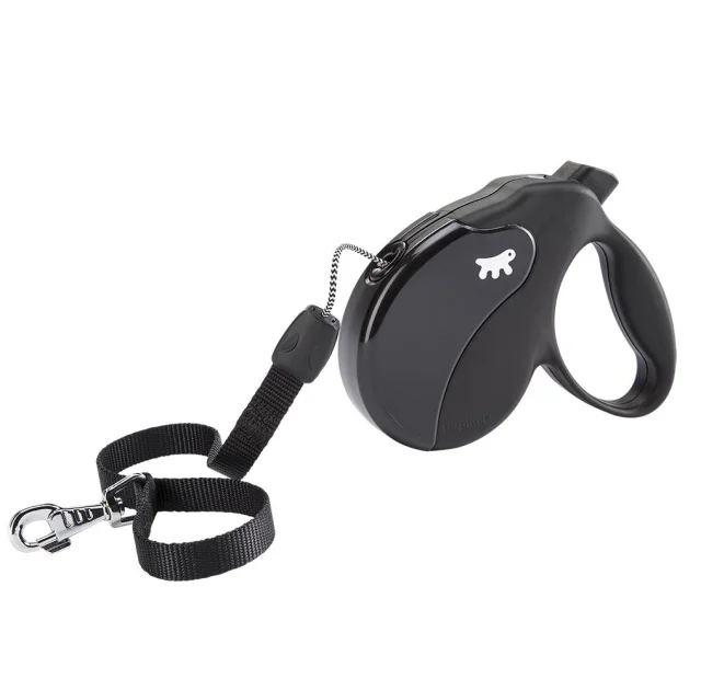 Поводок-рулетка Ferplast Amigo M Cord Black Lead для собак cо шнуром, чорний, 15x3,6x14 см