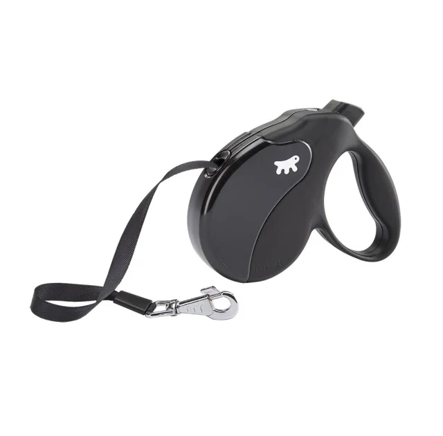 Поводок-рулетка Ferplast Amigo M Tape Black для собак c стрічкою, чорний, 15x3,6x14 см