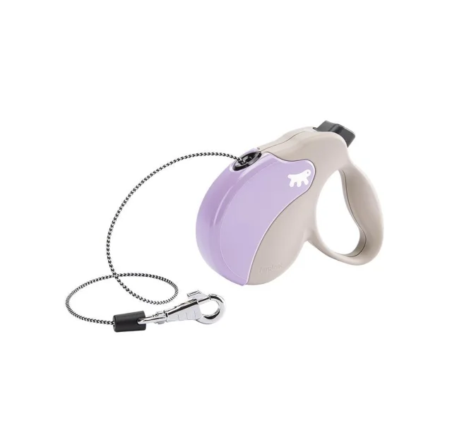 Поводок-рулетка Ferplast Amigo Mini Cord Beige-Purple Lead для собак cо шнуром, бежево-фіолетовий, 12x3x10 см