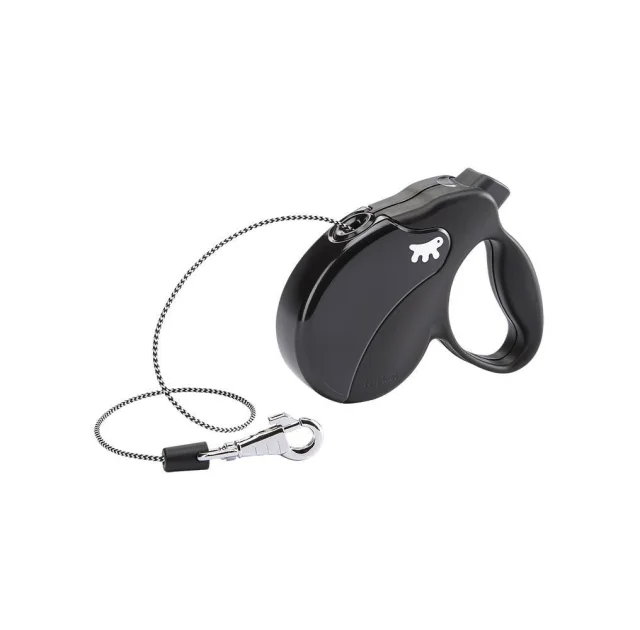Поводок-рулетка Ferplast Amigo Mini Cord Black Lead для собак cо шнуром, чорний, 12x3x10 см