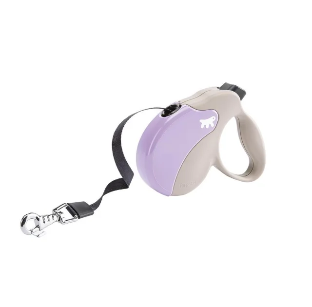 Поводок-рулетка Ferplast Amigo Mini Tape Beige-Purple для собак c стрічкою, бежево-фіолетовий, 12x3x10 см