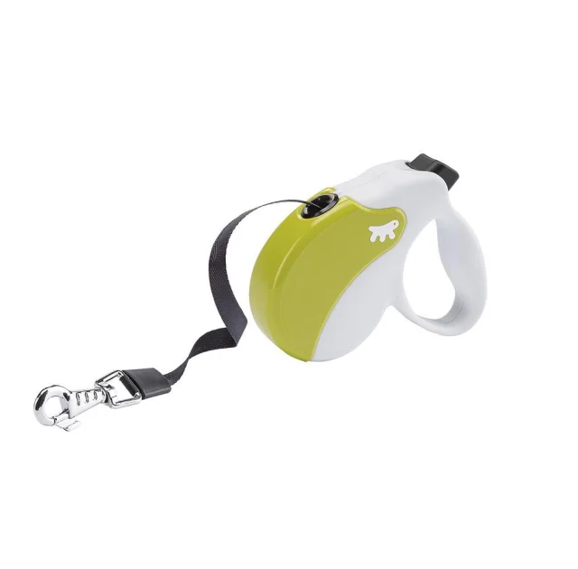 Поводок-рулетка Ferplast Amigo Mini Tape White-Green для собак c стрічкою, зелено-білий, 12x3x10 см