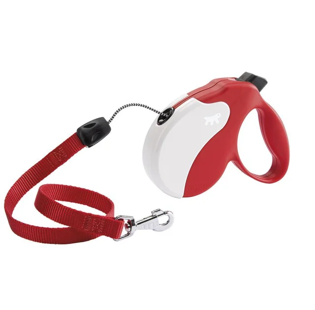 Поводок-рулетка Ferplast Amigo S Cord Red-White для собак cо шнуром, червоно-білий, 14x3,6x12 см