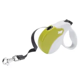 Поводок-рулетка Ferplast Amigo S Tape White-Green для собак c лентой, зелено-белый, 14x3,6x12 см