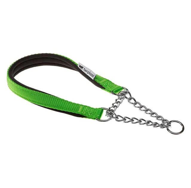 Нейлоновий нашийник з металевим ланцюжком Ferplast Daytona CSS15 / 45 Green для собак, A: 45 см, B: 15 см