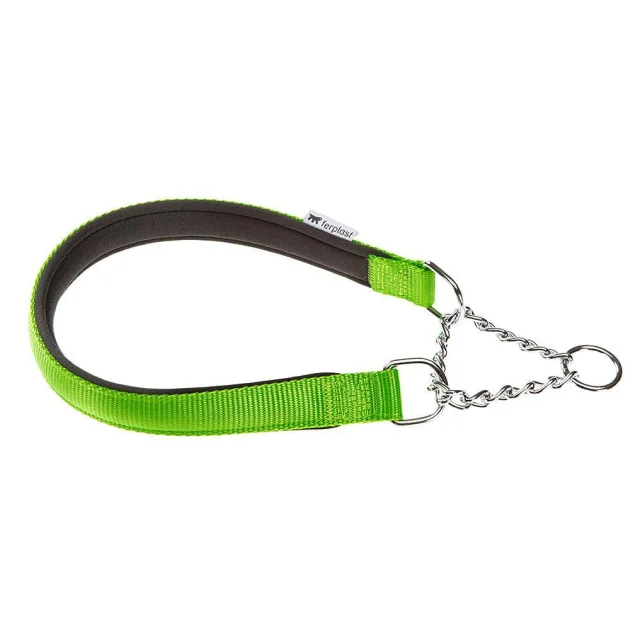 Нейлоновий нашийник з металевим ланцюжком Ferplast Daytona CSS25 / 60 Green для собак, A: 60 см, B: 25 см