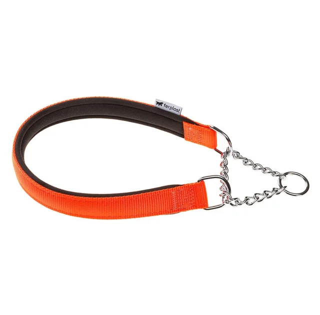 Нейлоновий нашийник з металевим ланцюжком Ferplast Daytona CSS25 / 65 Orange для собак, A: 65 см, B: 25 см