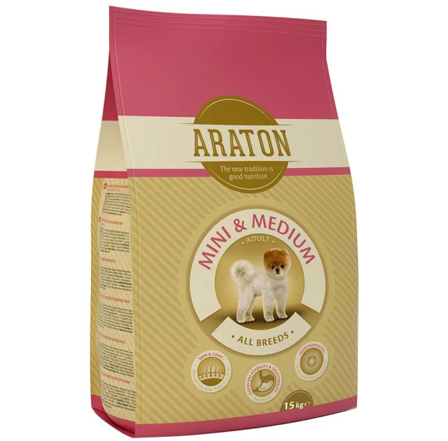 Сухой корм Araton Adult Mini & Medium для собак весом от 2 до 26 кг, 15 кг