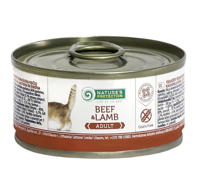 Консерва Natures Protection Adult Beef&Lamb для взрослых кошек, 100 г