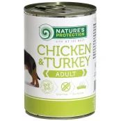 Консерва Natures Protection Adult Chicken & Turkey для дорослих собак, 400 г