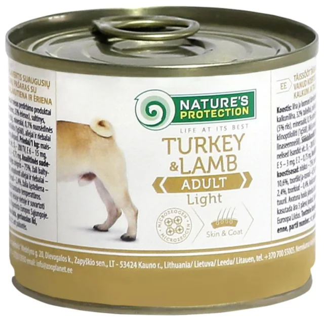 Консерва Natures Protection Adult Light Turkey & Lamb для дорослих собак, 200 г