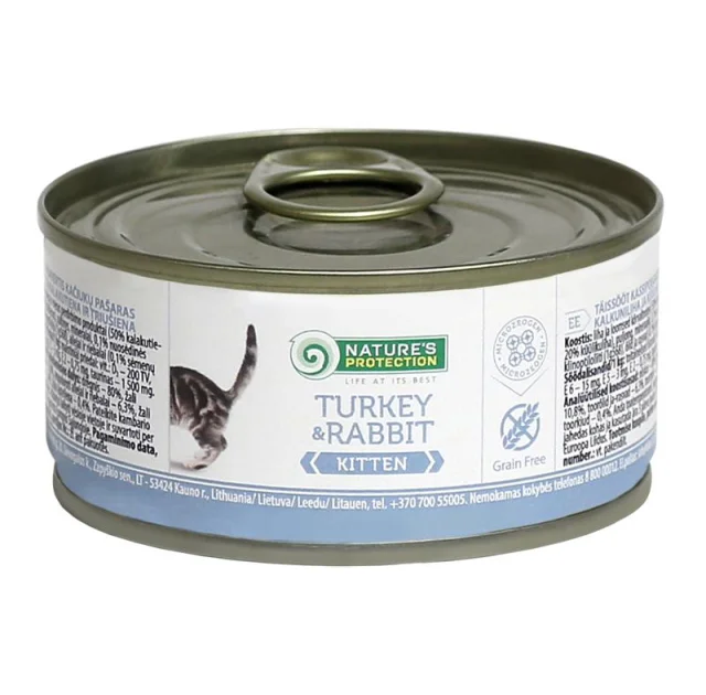 Консерва Natures Protection Kitten Turkey&Rabbit для котят, 100 г