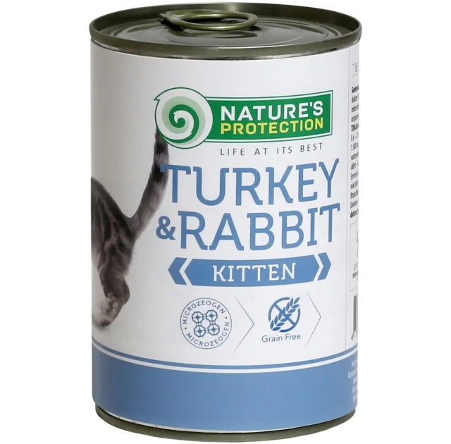 Консерва Natures Protection Kitten Turkey&Rabbit для котят, 400 г