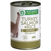 Консерва Natures Protection Neutered Turkey, Salmon&Rice для стерилизованных кошек, 400 г