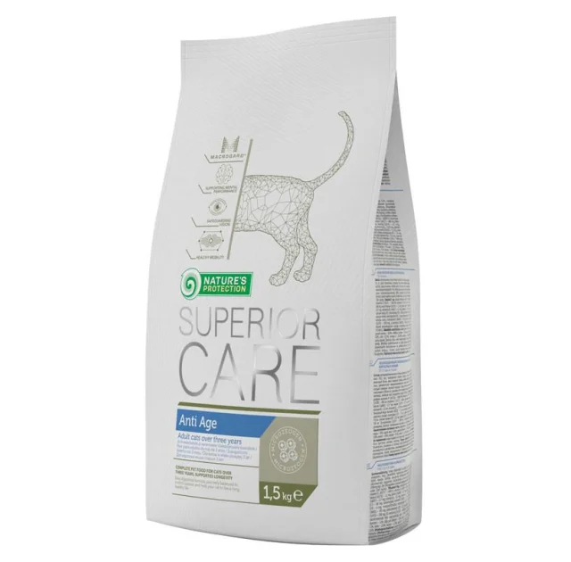 Сухой корм Natures Protection Anti Age Cat для увеличения жизнеспособности кошек, 1.5 кг