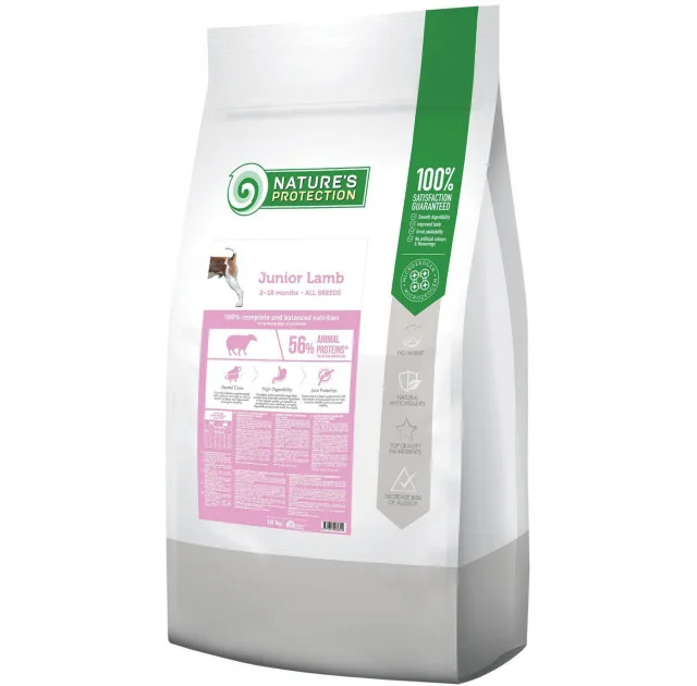 Сухой корм Natures Protection Junior Lamb All Breeds для щенков, 18 кг