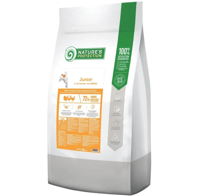Сухий корм Natures Protection Medium Junior для цуценят середніх порід, 18 кг