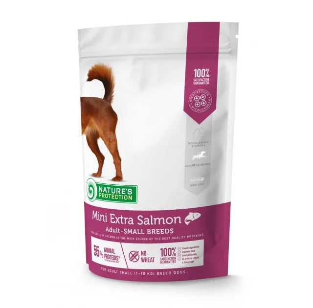 Сухой корм Natures Protection Mini Extra Salmon Adult Small Breeds для собак малых пород, 500 г