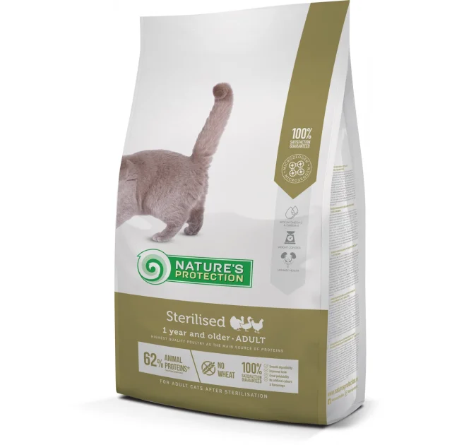 Сухой корм Natures Protection Sterilised Adult для стерилизованных котов, 7 кг