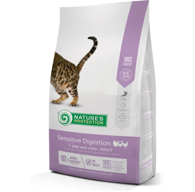 Сухой корм Natures Protection Sensitive Digestion для кошек с чувствительным пищеварением, 2 кг