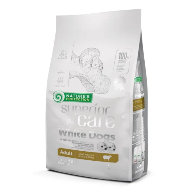 Сухий корм Natures Protection Superior Care White Dogs для дорослих собак малих порід, ягня, 4 кг