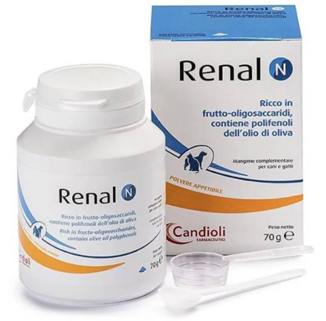 Порошок Candioli Renal N при хронічній нирковій недостатності для котів і собак, 70 г