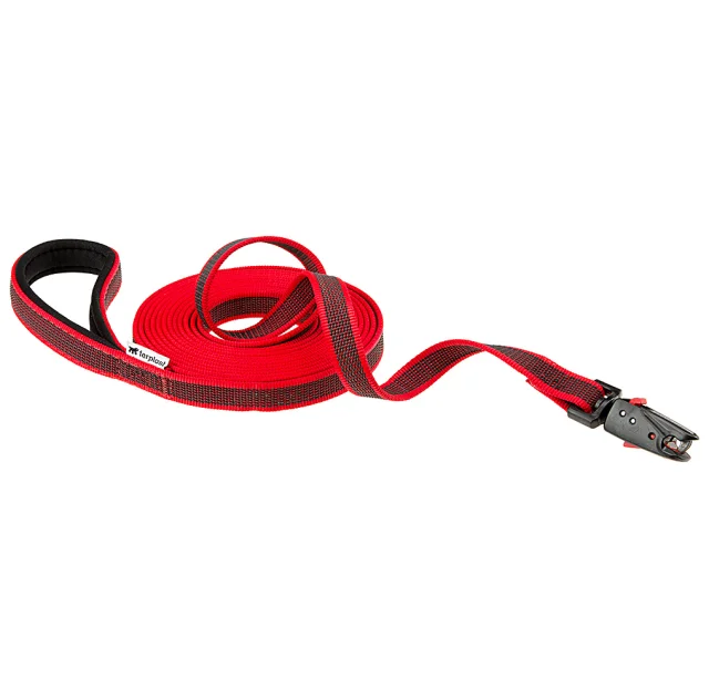 Поводок для собак без ручки Ferplast Daytona Gummy Matic G20 / 500 Red з прогумованого нейлону, 20 мм, 500 см