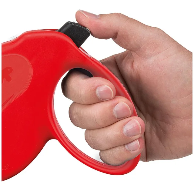 Поводок-рулетка для собак до 50 кг Ferplast Amigo Easy L Cord Rosso cо шнуром, червоний, 5 м