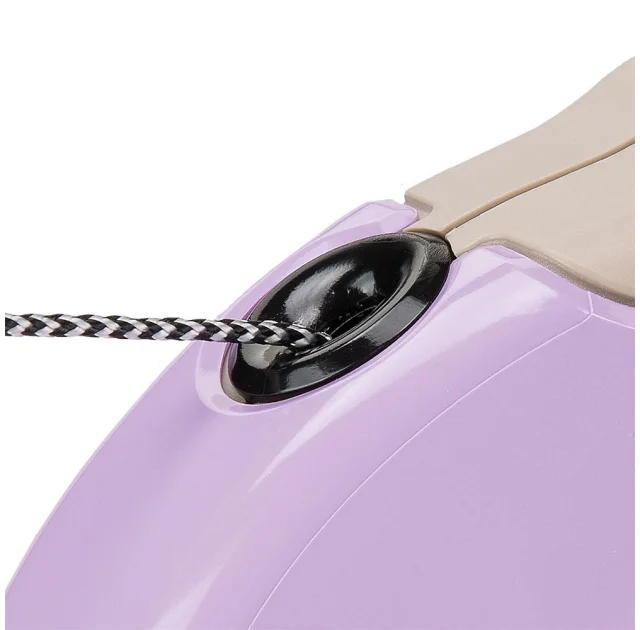 Поводок-рулетка Ferplast Amigo L Cord Beige-Purple Lead для собак c тонким шнуром, 16x3,8x15 см