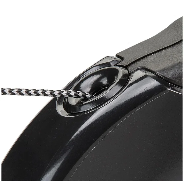 Поводок-рулетка Ferplast Amigo M Cord Black Lead для собак cо шнуром, чорний, 15x3,6x14 см