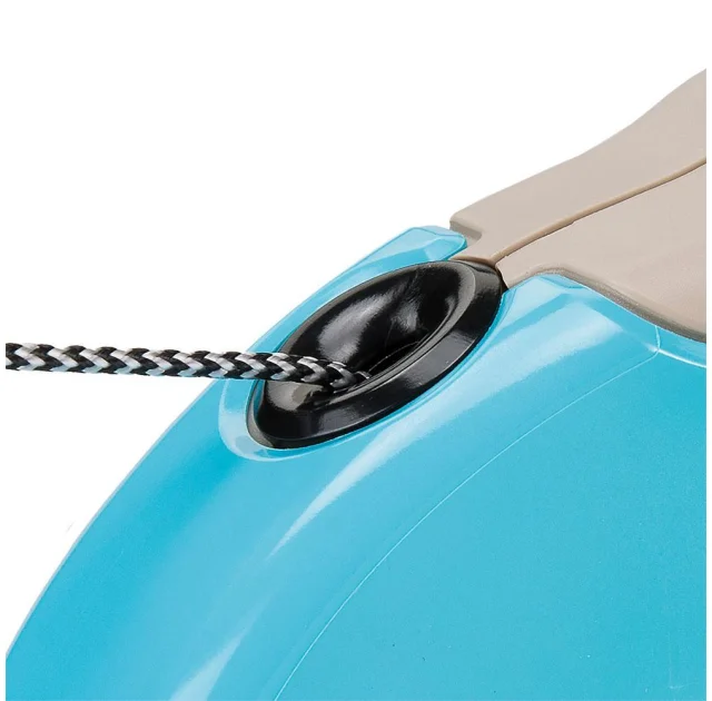 Поводок-рулетка Ferplast Amigo S Cord Beige-Blue Lead для собак cо шнуром, бежево-блакитний, 14x3,6x12 см
