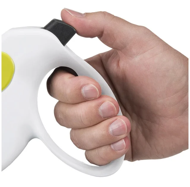 Поводок-рулетка Ferplast Amigo S Cord White-Green Lead для собак cо шнуром, зелено-білий, 14x3,6x12 см