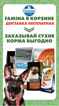 Бесплатная доставка с кормом Farmina