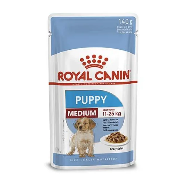 Вологий корм Royal Canin Medium Puppy для цуценят середніх порід від 2 до 12 місяців, 140 г