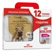 Сухой корм Royal Canin French Bulldog Adult для французского бульдога, 3 кг + 12 паучей в подарок