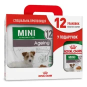 Сухий корм Royal Canin Mini Ageing 12+ для собак малих порід старше 12 років, 3.5 кг + 12 паучів у подарунок