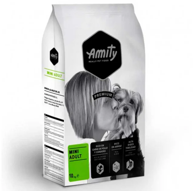 Сухий корм AMITY Mini Adult для дорослих собак дрібних порід, з куркою і ягням, 10 кг
