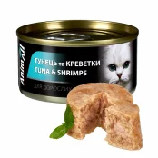 Консерви AnimAll для котів, тунець з креветками, 85 г