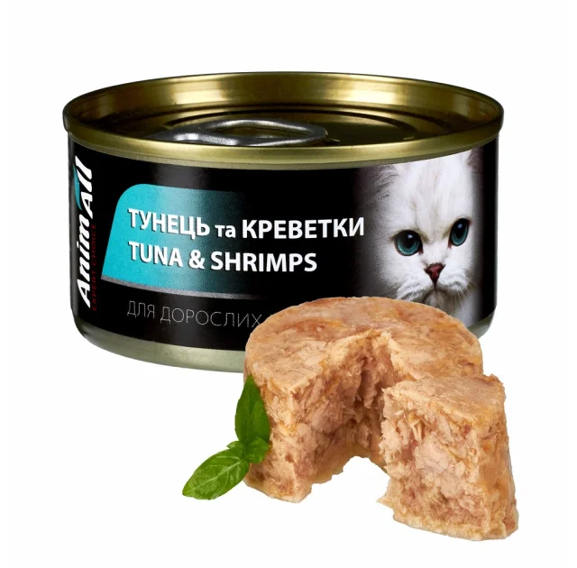 Консервы AnimAll для кошек, тунец с креветками, 85 г