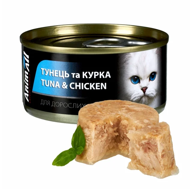 Консервы AnimAll для кошек, тунец с курицей, 85 г