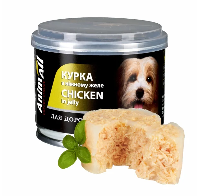 Консерви AnimAll для собак, курка в ніжному желе, 195 г