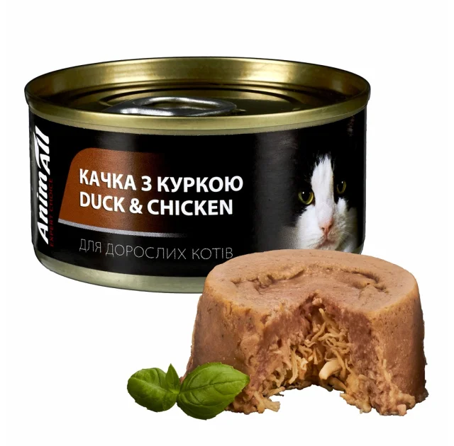 Консервы AnimAll для кошек, утка и курица, 80 г