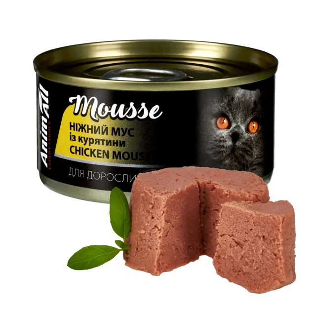 Консервы AnimAll для кошек, нежный мусс из курятины, 80 г