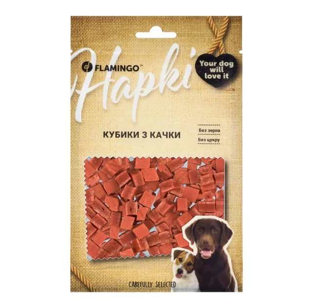 Ласощі Flamingo для собак, кубики з качки, 75 г
